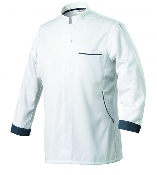 le tailleur vente en ligne vetements restauration hotellerie veste de cuisine homme ml blanc bleu ocean dunes blanc ml